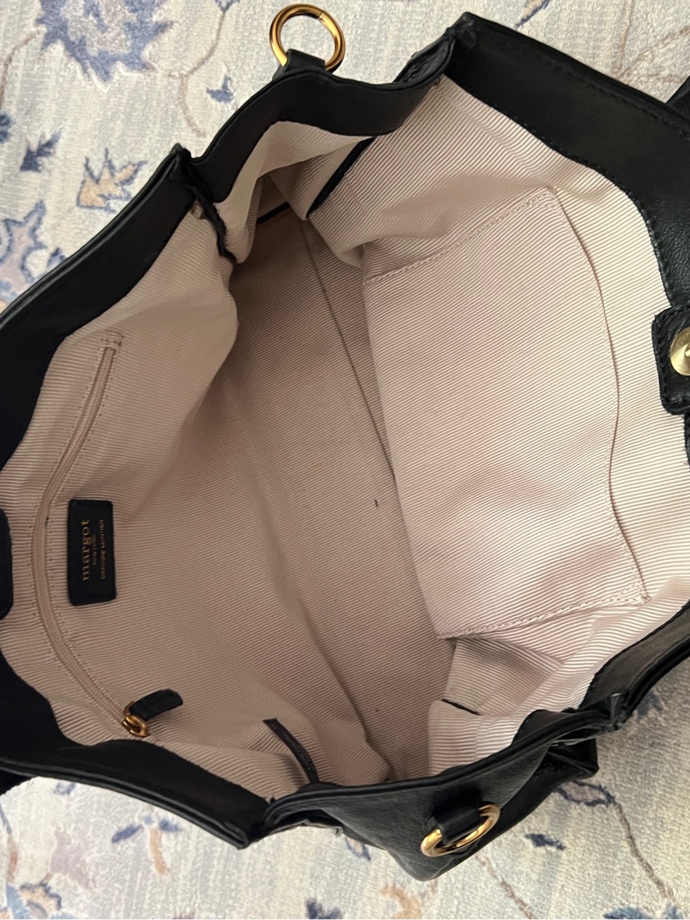 Margot New York Black Leather Tote Bag - Picture 4 of 6
